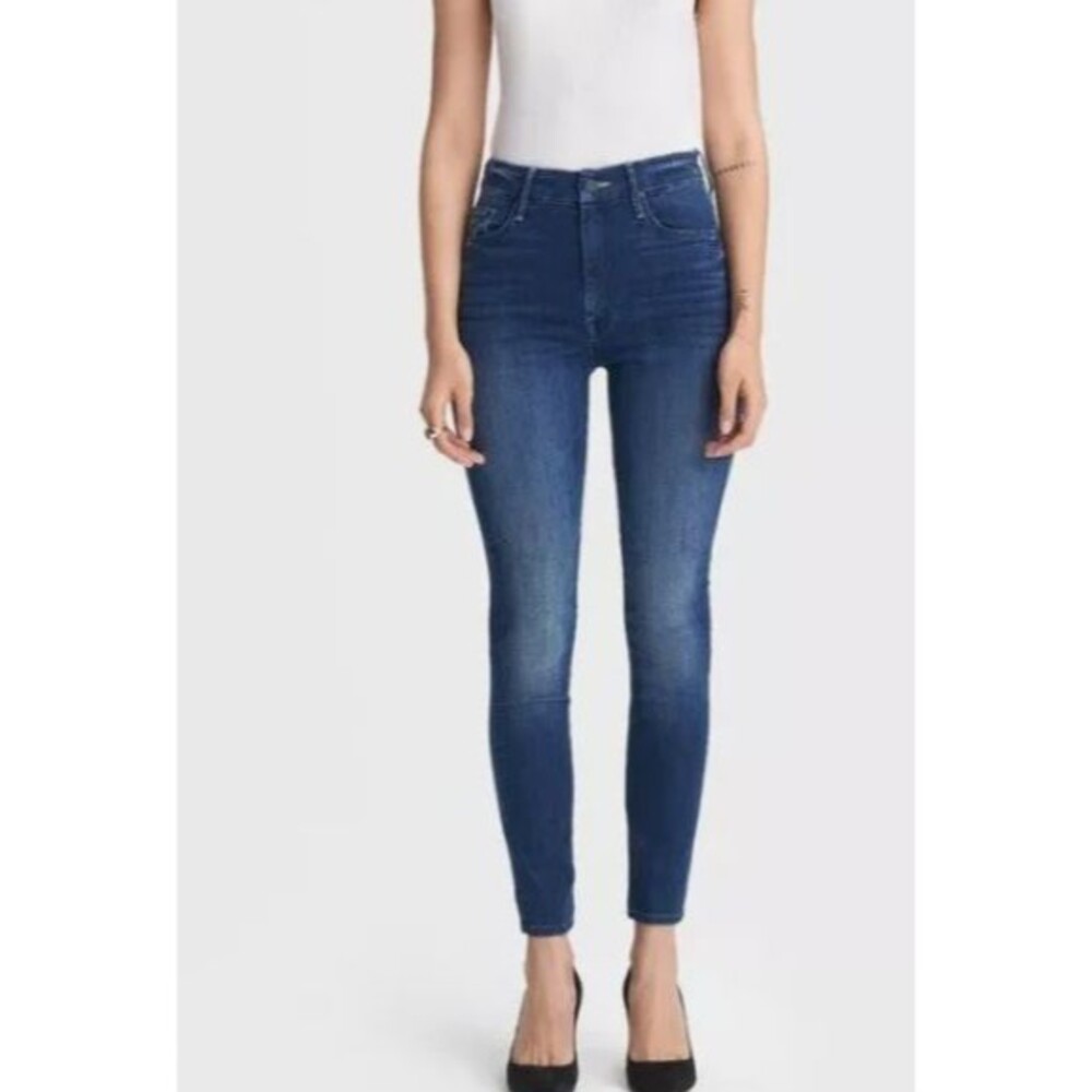 MOTHER Dark Blue Ankle & Cropped Jeans